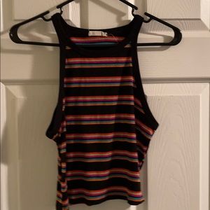 Crop top multi color tee